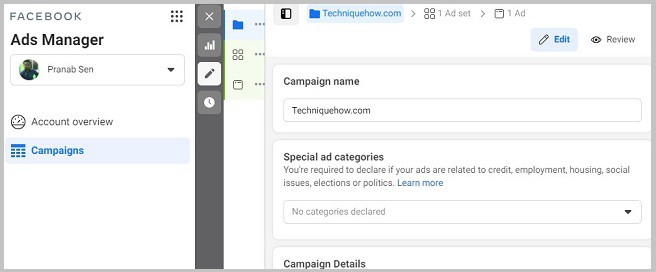 ads manager create campaign