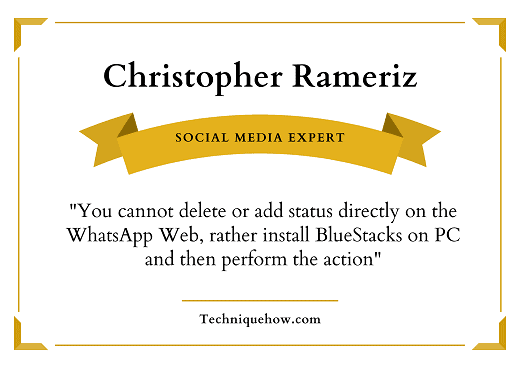How To Delete Status On WhatsApp Web – TechniqueHow